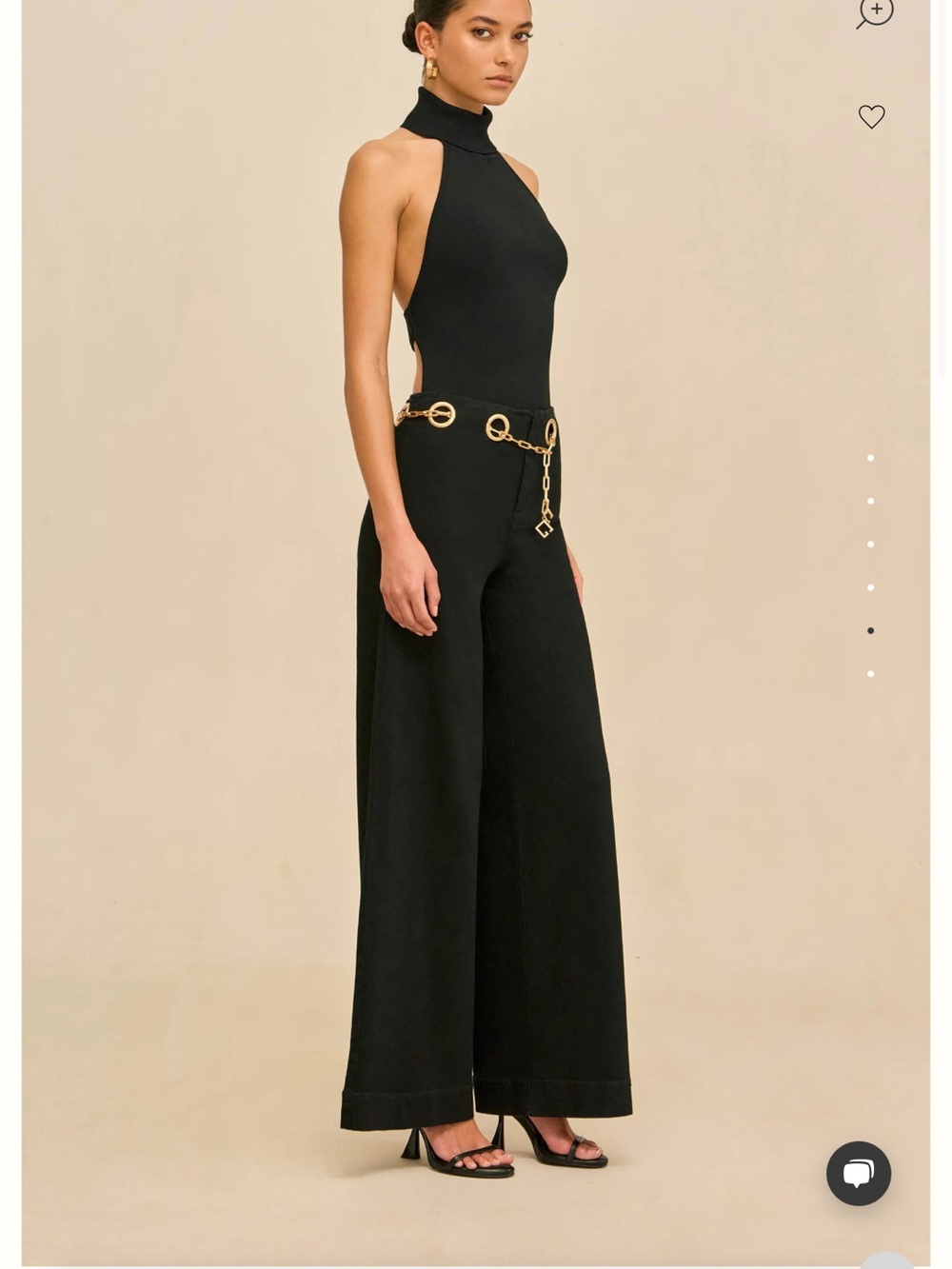 cult gaia Black High-Rise Wide-Leg Pants